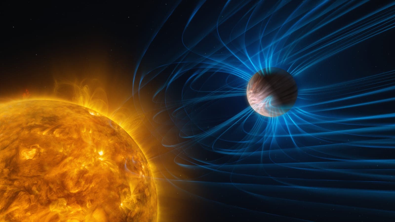 Campos magnéticos en siete planetas lejanos